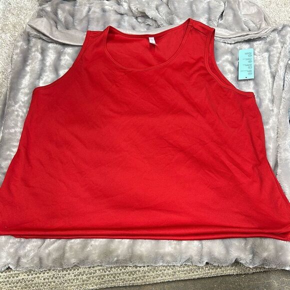 ID Ideology‎ Women S Birdseye Mesh Tank Top Red Size 2X - Picture 1 of 2